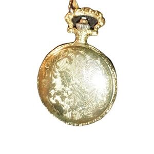 American Eagle Pocket Watch & Chain Gold Tone Watch-It Quartz Needs Battery‎